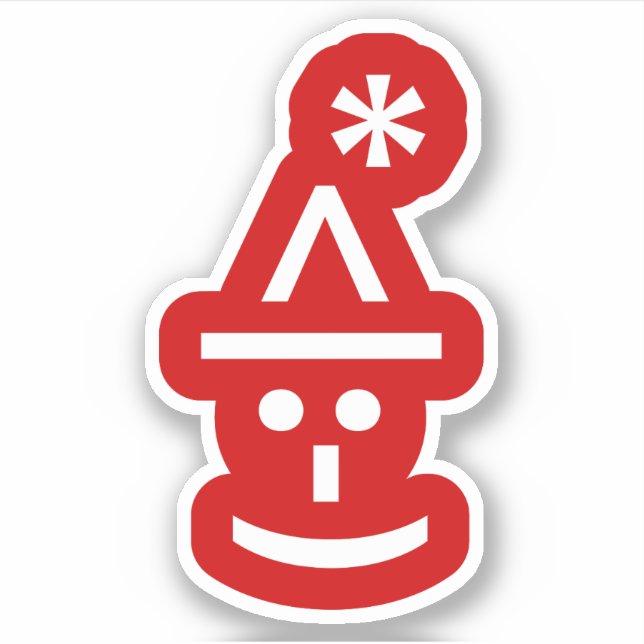 Sticker Émoticône d'elfe de Noël Xmas ASCII Art texte (Devant)