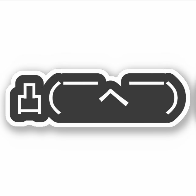 Sticker Emoticône du doigt moyen en colère Kaomoji japonai (Devant)