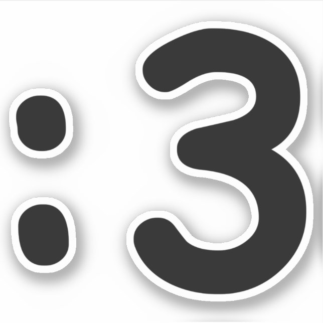 Sticker Émoticône face chat : 3 (Devant)