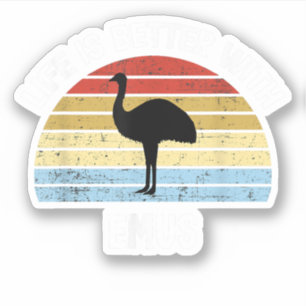 Sticker Émou avec le texte allemand La vie est meilleure