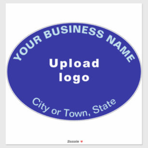 Sticker Emplacement de l'entreprise sur bleu gros ovale fo