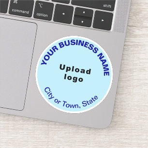 Sticker Emplacement de l'entreprise sur vinyle rond bleu c