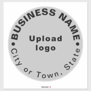 Sticker Emplacement de l'entreprise sur vinyle rond gris g