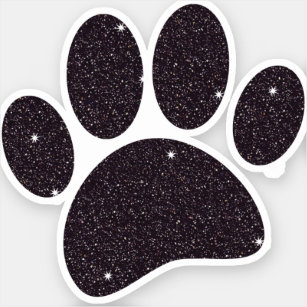 Sticker Empreinte de chien de Parties scintillant noire