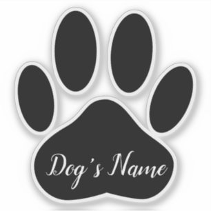 Sticker Empreinte de patte de chien avec nom personnalisé