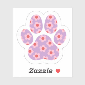 Sticker Empreinte de patte de chien floral | Cadea