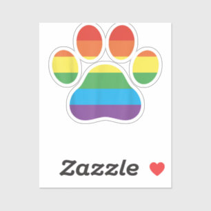 Sticker Empreinte de patte de chien LGBTQ Arc-en-ciel Gay 