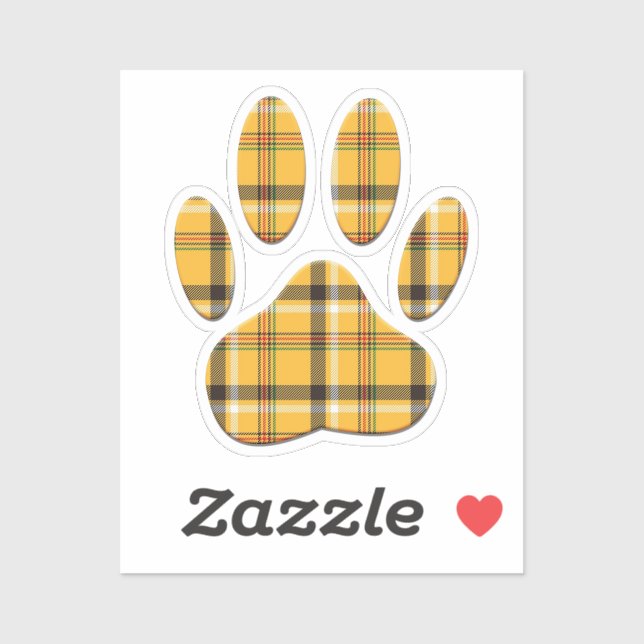 Sticker Empreinte de patte de chien Tartan (Feuille)