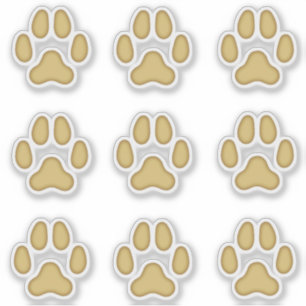 Sticker Empreintes de pattes de chien Tan Animal Tracks St