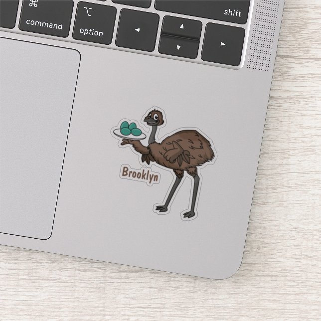 Sticker Emu avec dessin animé d'oeufs (Détail)