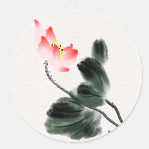 Sticker en aquarelle Lotus Flowers