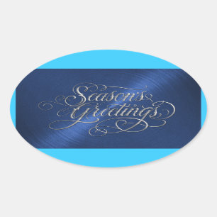 Sticker en argent Bonnes Fêtes bleues