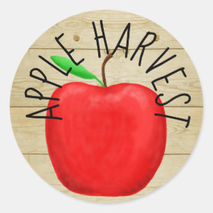 Sticker en bois de la Pomme Rouge