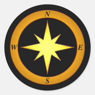 Sticker en Bronze North Arrow