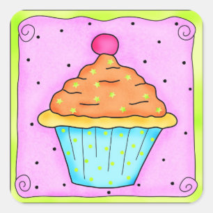 Sticker en cerise rose orange