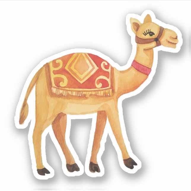 Sticker en chameau d'Aquarelle Cute Arabian (Devant)