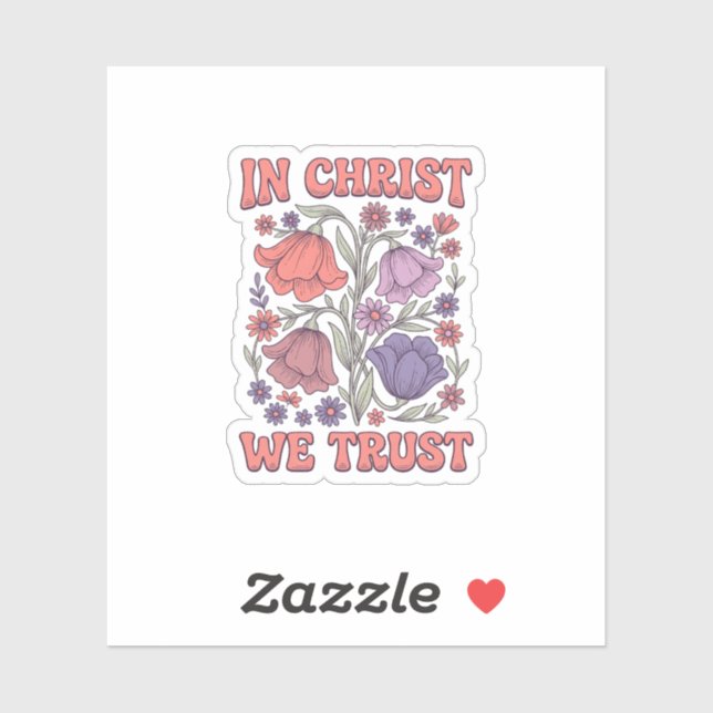 Sticker En Christ Nous Avons Confiance Design Vectoriel Fl (Feuille)