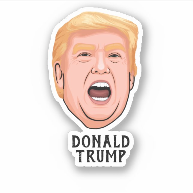 STICKER EN COLÈRE DONALD TRUMP PERSONNALISÉ (Devant)