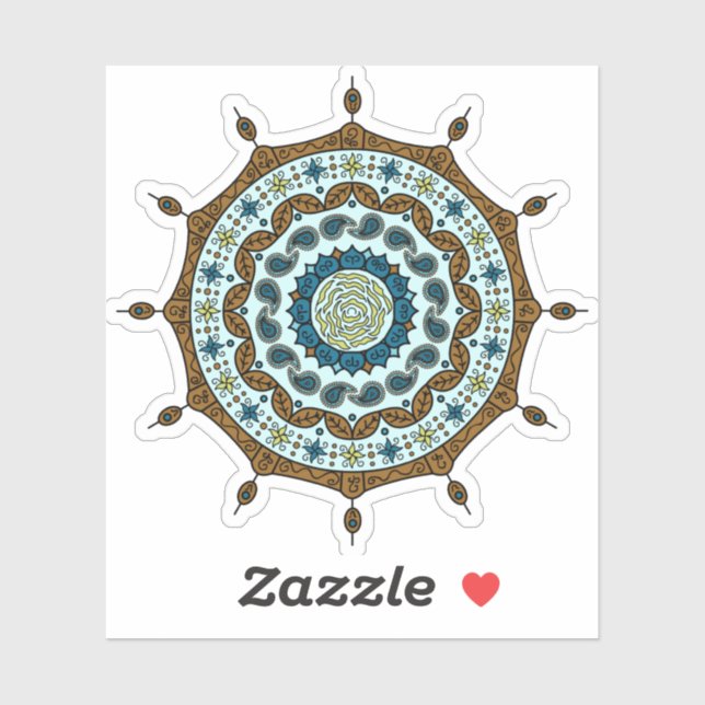 Sticker en cuivre Imaginaire Mehndi (Feuille)