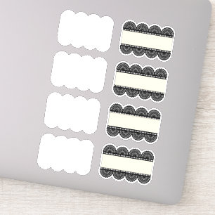 Sticker en dentelle noire et blanche