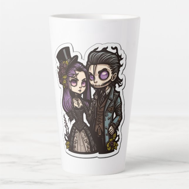 Sticker en duple de dessin gothique Art Latte Mug (Devant)
