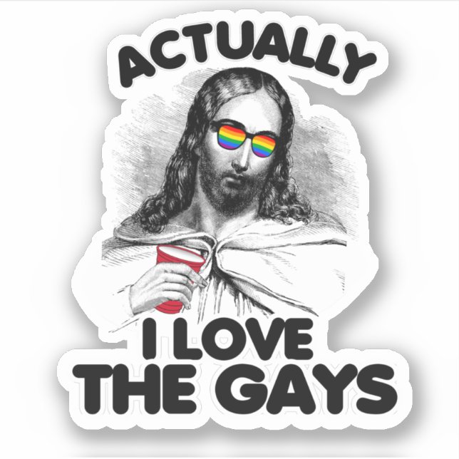 Sticker En fait, j'aime les gays (Devant)