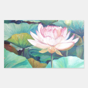 Sticker en fleurs de lotus rose