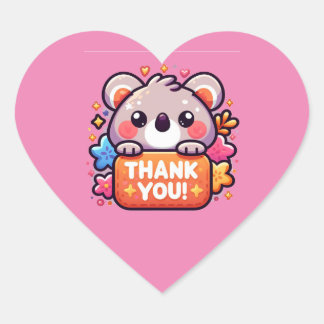 Sticker en forme de coeur de Merci