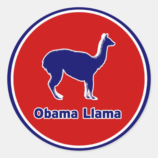 Sticker en ligne bleu Llama Obama (Devant)