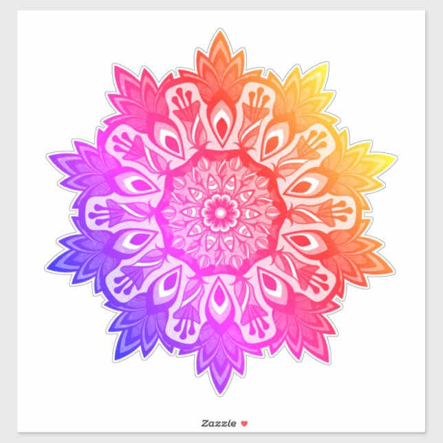 Sticker en mandala pour Boho Tropical Feuille Arc- (Feuille)