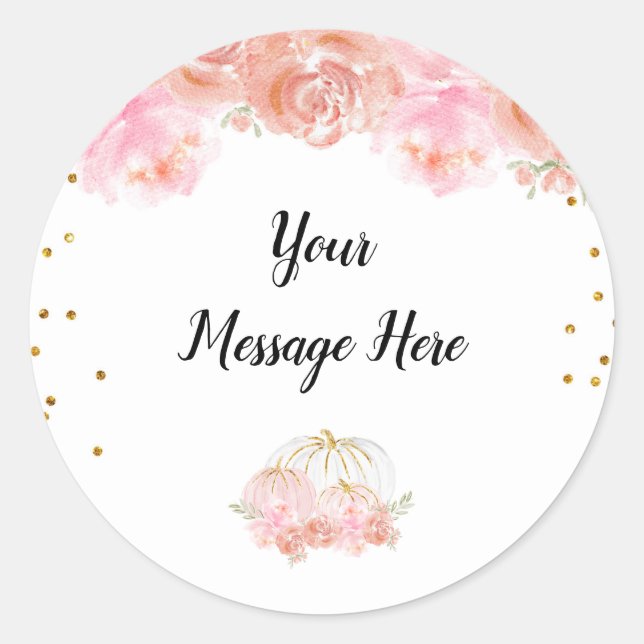 Sticker en Merci Citrouille floral (Devant)