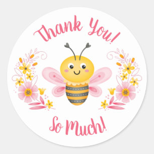 Sticker en Merci de Baby shower d'abeille mignonne