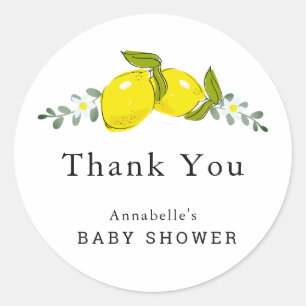 Sticker en Merci de Baby shower de citron vert