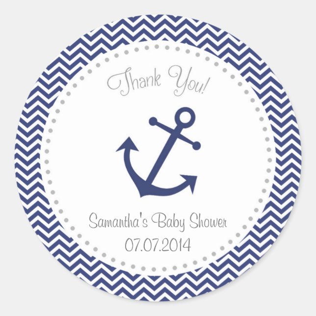 Sticker en Merci de Baby shower nautique (Devant)
