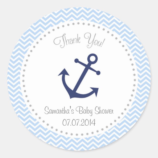 Sticker en Merci de Baby shower nautique (Devant)