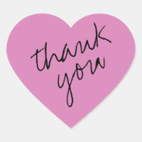 Sticker en Merci de coeur d'orchidée rose