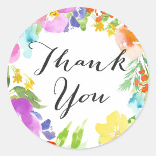 Sticker en Merci de de couronne d'aquarelle