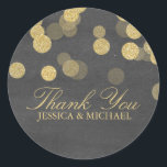 Sticker en Merci de Parties scintillant or Chalkbo<br><div class="desc">.</div>