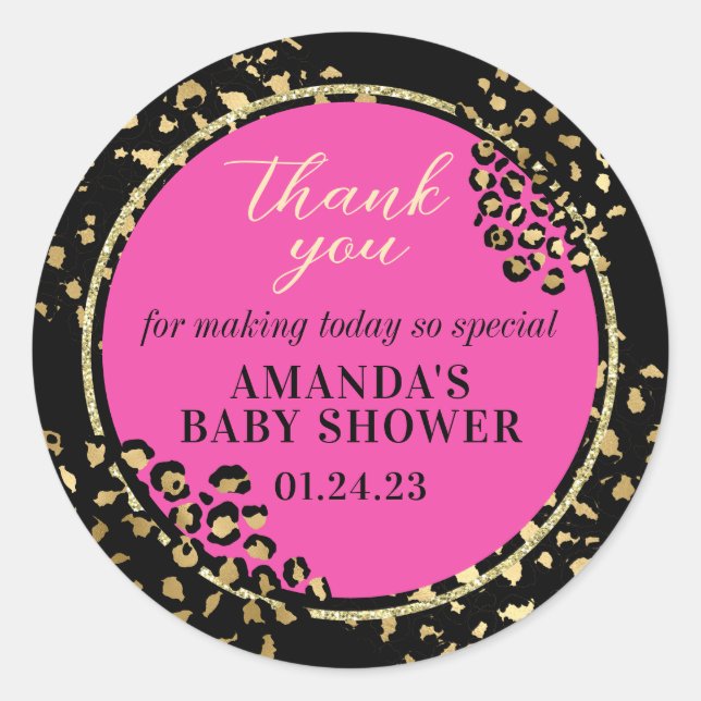 Sticker en Merci Empreinte de léopard rose (Devant)