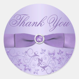 Sticker en Merci floral Lilac