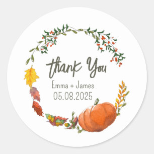 Sticker en Merci mariage de automne ou Thanksgivin