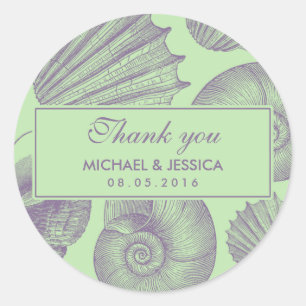 Sticker en Merci Mariage de coquille Mint Green Se