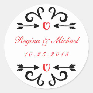 Sticker en Merci Mariage de la flèche du coeur