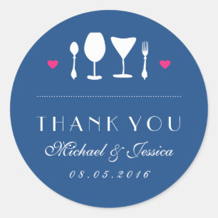 Sticker en Merci Mariage Royal Blue Fourche