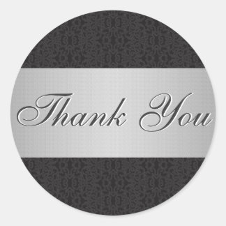 Sticker en Merci noir et dentelle et argent