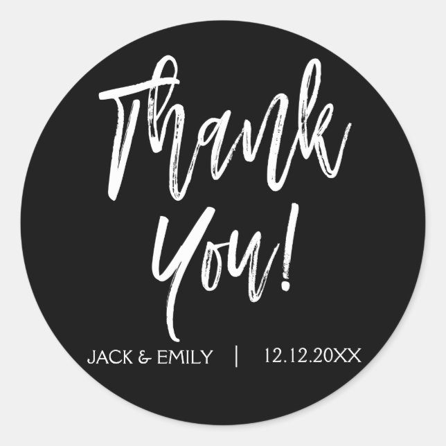 Sticker en Merci photo noir et blanc (Devant)