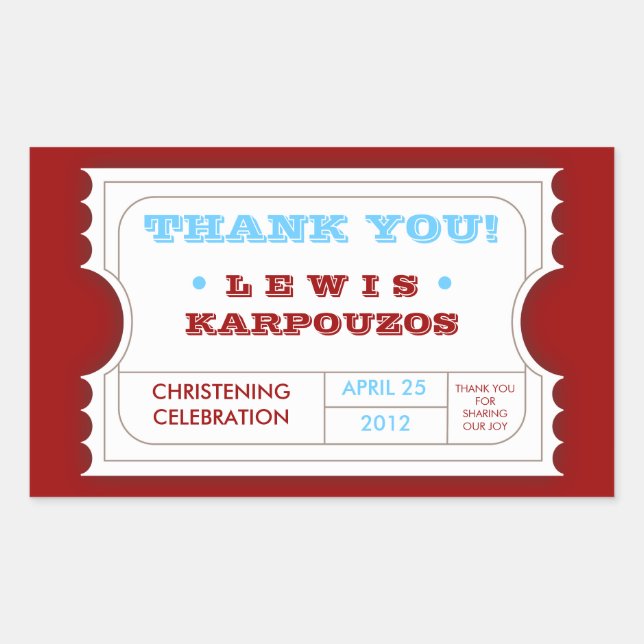 Sticker en Merci rouge blanc carnaval (Devant)