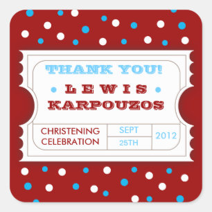 Sticker en Merci rouge blanc carnaval