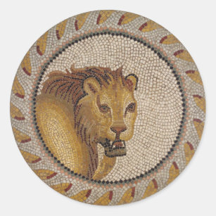 Sticker en mosaïque de lion romain