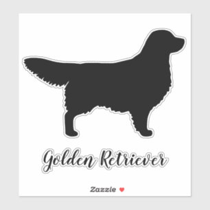 Sticker en or Silhouette en vinyle de chien d'essa